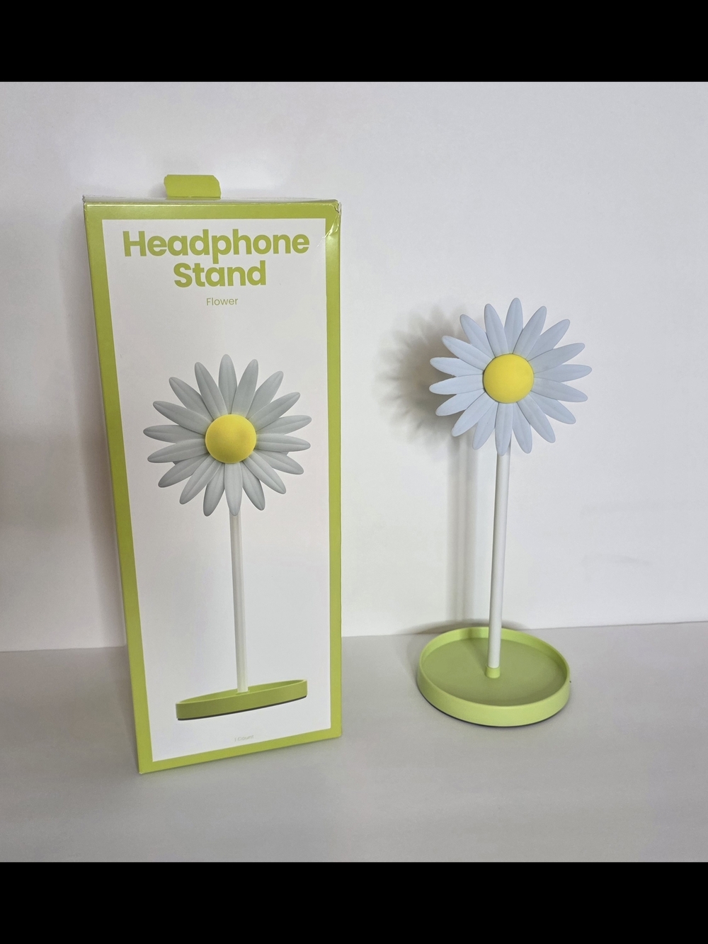 Flower Headphone Stand by  - White & Yellow